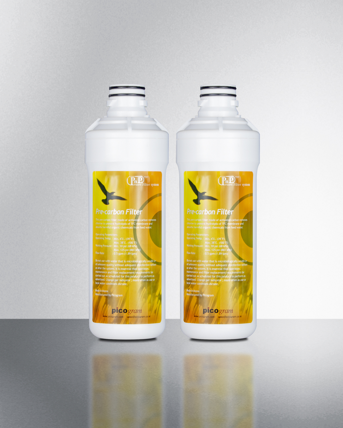 Set of 2 replacement water purification filters for BIM100 icemaker